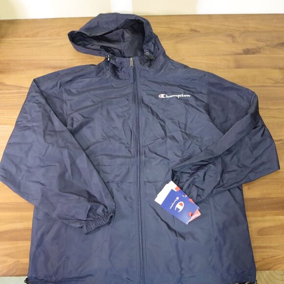 Champion Logo V1015 Full Zip Jacket Lightweight Wind Water Resistant Men's M NWT - Picture 1 of 6